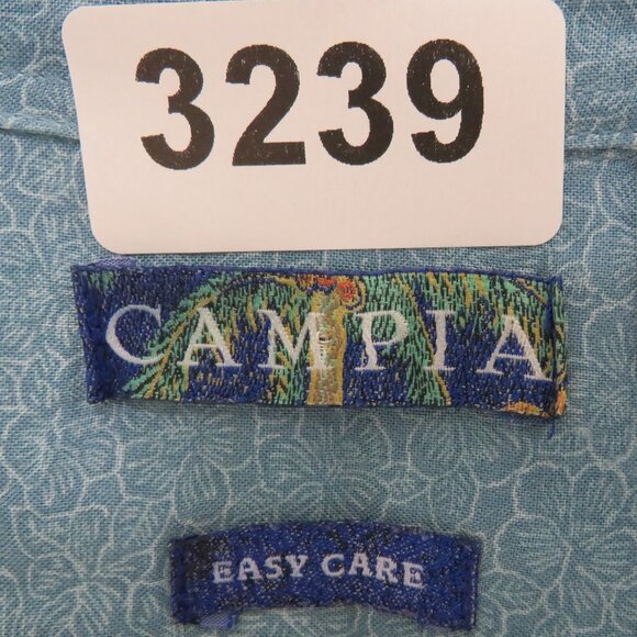 Campia*‎ Men's Short Sleeve Button Down Curved Hem Pocket Floral Shirt~ Size XL - Picture 3 of 11